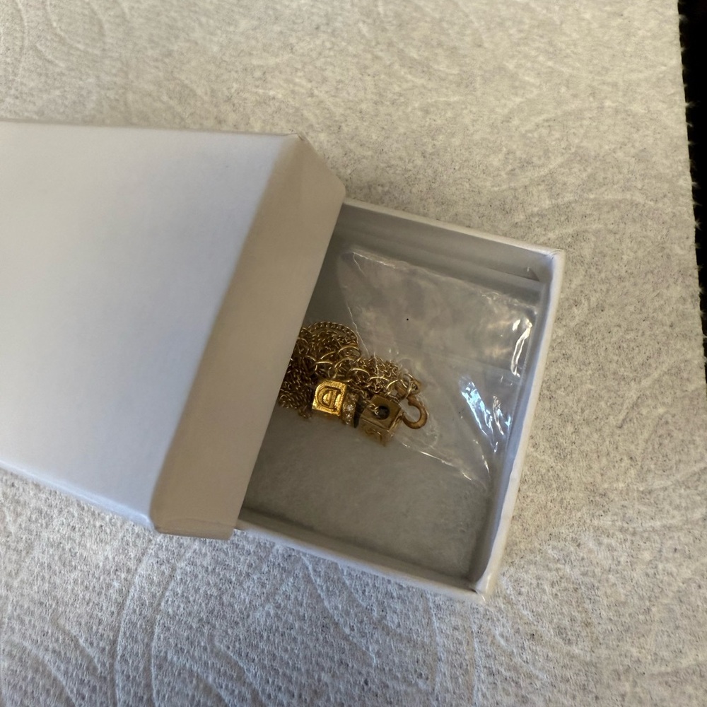 Christian Dior Gold CD Blocks with CZ Charms Necklace. - Picture 7 of 7